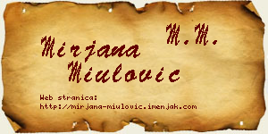 Mirjana Miulović vizit kartica